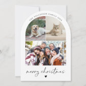 Cartes Pour Fêtes Annuelles Modern Script Black and White Arch Christmas (Devant)