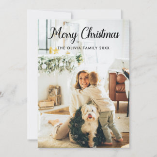 Cartes Pour Fêtes Annuelles Modern Script Christmas Family Card holiday Card