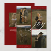 Cartes Pour Fêtes Annuelles Modern Script Joy 4 Photo Christmas (Devant / Derrière)