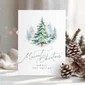 Cartes Pour Fêtes Annuelles Modern Script Merriest Christmas Tree
