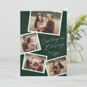 Cartes Pour Fêtes Annuelles Modern Script Photo Collage Noël religieux (Debout devant)