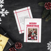 Cartes Pour Fêtes Annuelles Modern Simple 1 Photo + Devis Red Frame Noël