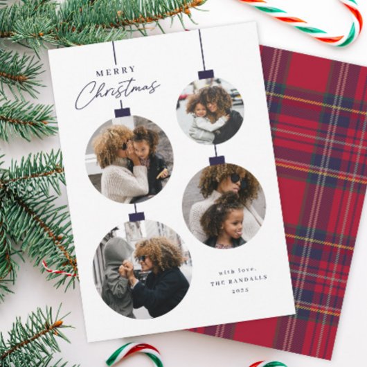 Cartes Pour Fêtes Annuelles Modern Simple Christmas Ornament 4 Photo
