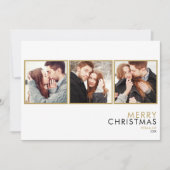 Cartes Pour Fêtes Annuelles Modern Simple Couples 3 Photo Collage Noël (Devant)