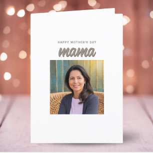 Cartes Pour Fêtes Annuelles Modern Simple Mama Enfants Photo Fête des mères