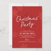 Cartes Pour Fêtes Annuelles Modern Simple Script Snowflakes Christmas Party (Devant)