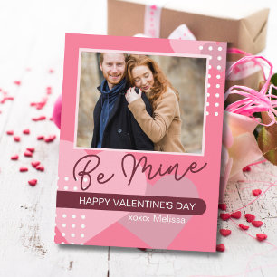 Cartes Pour Fêtes Annuelles Modern Sweet Pink Be Mine Saint Valentin Photo