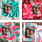 Cartes Pour Fêtes Annuelles Modern Swirl HAPPY HOLIDAYS CUSTOM PHOTO