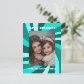 Cartes Pour Fêtes Annuelles Modern Swirl HAPPY HOLIDAYS CUSTOM PHOTO (Debout devant)