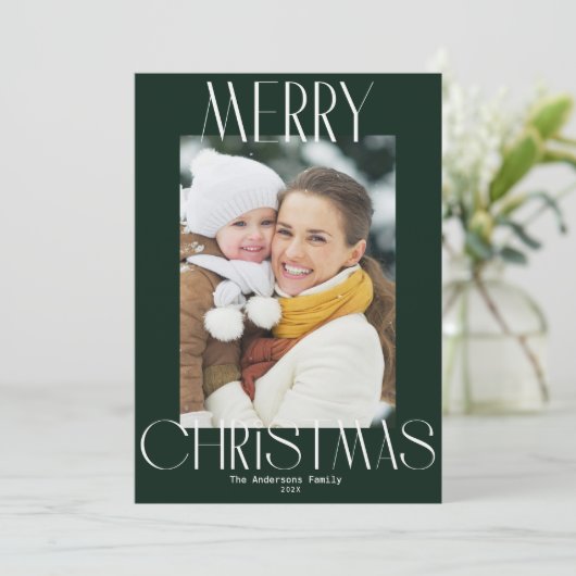 Cartes Pour Fêtes Annuelles modern text merry christmas card (Debout devant)