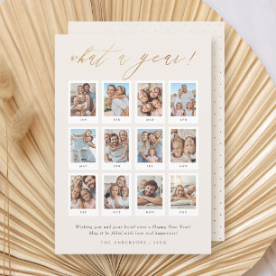 Cartes Pour Fêtes Annuelles Modern What A Year 12 Photo Collage Bonne année