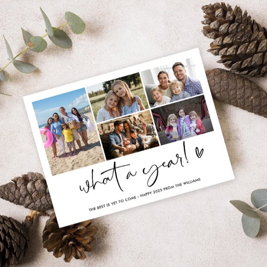 Cartes Pour Fêtes Annuelles Modern What A Year Photo Collage