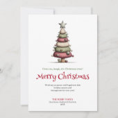 Cartes Pour Fêtes Annuelles Modern Whimsical Christmas Tree Editable Card (Devant)