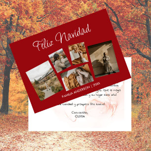 Cartes Pour Fêtes Annuelles Moderna Postal Navideña con Collage de Fotos