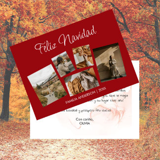 Cartes Pour Fêtes Annuelles Moderna Postal Navideña con Collage de Fotos