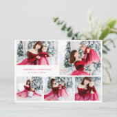 Cartes Pour Fêtes Annuelles moderne 6 photo Collage RED joyeux noël (Debout devant)