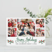 Cartes Pour Fêtes Annuelles Moderne Amusement Vert Calligraphie 5 Photo (Debout devant)