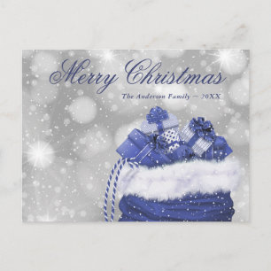 Cartes Pour Fêtes Annuelles Moderne Bleu Joyeux Cadeaux de Noël
