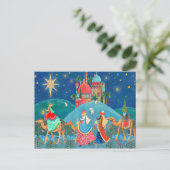 Cartes Pour Fêtes Annuelles Moderne Bleu Trois Rois Mages (Debout devant)