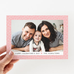 Cartes Pour Fêtes Annuelles Moderne Blush Pink Hearts Photo Saint-Valentin