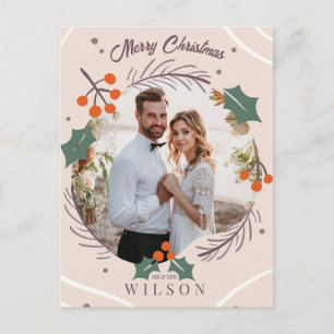 Cartes Pour Fêtes Annuelles Moderne Boho Joyeux Noël M. et Mme 1 Photo