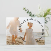 Cartes Pour Fêtes Annuelles MODERNE & BOLD Joyeux Noël Bonne année Photo (Debout devant)