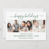 Cartes Pour Fêtes Annuelles Moderne Calligraphie 3 Photo Vert (Devant)