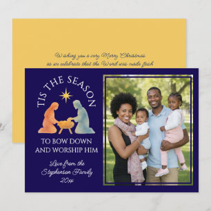 Cartes Pour Fêtes Annuelles Moderne C'EST LA SAISON Photo de famille de Noël