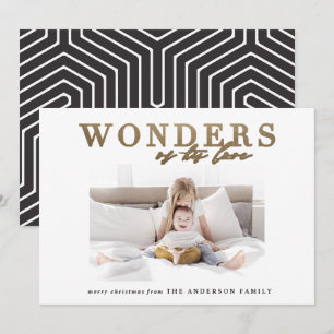 Cartes Pour Fêtes Annuelles Moderne chic religieux or multi photo Noël