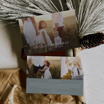 Moderne Chic Seafoam Photo Overover Christmas News