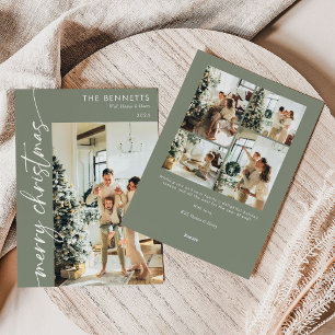 Cartes Pour Fêtes Annuelles Moderne Collage Photo Minimaliste Joyeux Noël