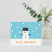 Cartes Pour Fêtes Annuelles Moderne, Cute Snowman pour Christmas (Debout devant)