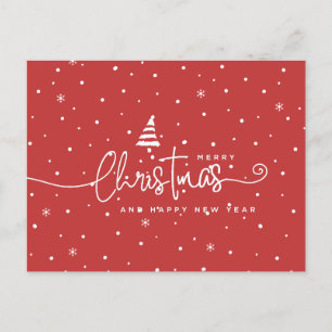 Cartes Pour Fêtes Annuelles Moderne de style nordique rouge et blanc