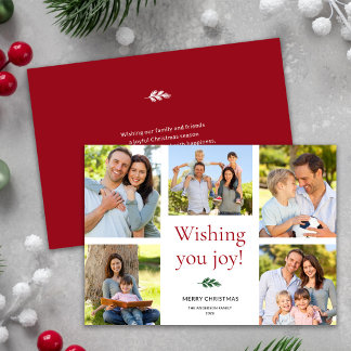 Cartes Pour Fêtes Annuelles Moderne Élégant 5 Photos Collage Joyeux Noël