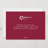 Cartes Pour Fêtes Annuelles Moderne Elegant Gold Business Entreprise Bourgogne (Dos)