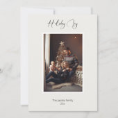 Cartes Pour Fêtes Annuelles Moderne Elegant Holiday Joy Script Photo (Devant)