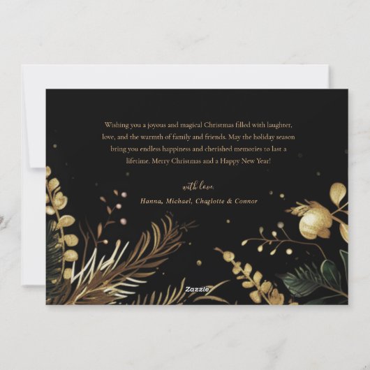 Cartes Pour Fêtes Annuelles Moderne élégant Joyeux Noël Festif Botanique (Dos)