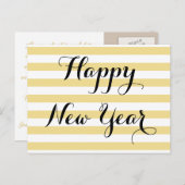 Cartes Pour Fêtes Annuelles Moderne Elégant Joyeux Nouvel An Faux Gold Custom (Devant / Derrière)
