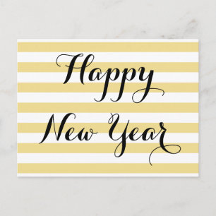 Cartes Pour Fêtes Annuelles Moderne Elégant Joyeux Nouvel An Faux Gold Custom