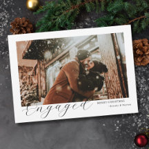 moderne élégant minimal Noël photo de couple fianc