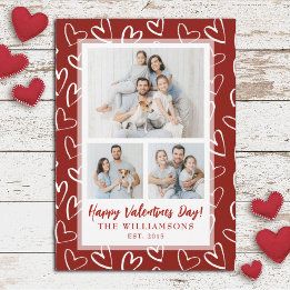 Cartes Pour Fêtes Annuelles Moderne et élégant Valentines Jour Famille Photo V