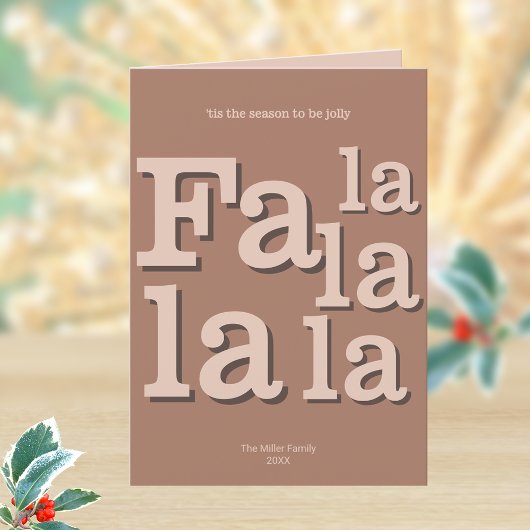 Cartes Pour Fêtes Annuelles Moderne Fa La Mocha Simple Typographie Branchée