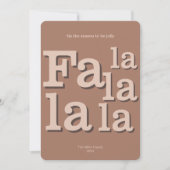 Cartes Pour Fêtes Annuelles Moderne Fa La Mocha Simple Typographie Chic (Devant)