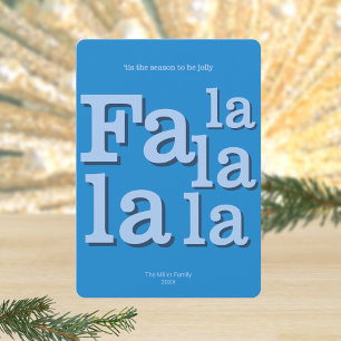 Cartes Pour Fêtes Annuelles Moderne Fa La Sky Blue Simple Typographie Chic