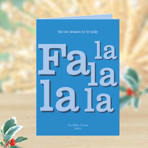 Cartes Pour Fêtes Annuelles Moderne Fa La Sky Blue Typographie simple Tendance