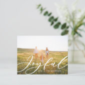 Cartes Pour Fêtes Annuelles Moderne feuillage minimal 1 script photo élégant h (Debout devant)