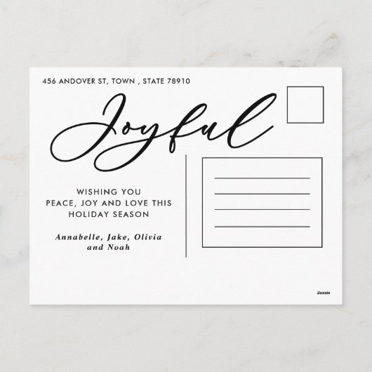 Cartes Pour Fêtes Annuelles Moderne feuillage minimal 1 script photo élégant h (Dos)