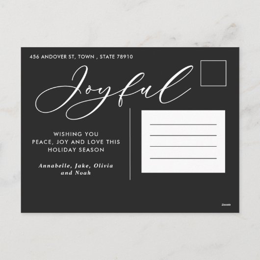 Cartes Pour Fêtes Annuelles Moderne feuillage minimal 1 script photo élégant h (Dos)