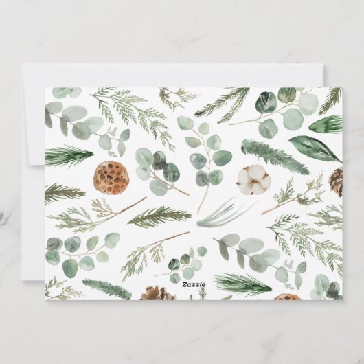 Cartes Pour Fêtes Annuelles Moderne feuillage minimal 1 script photo élégant h (Dos)