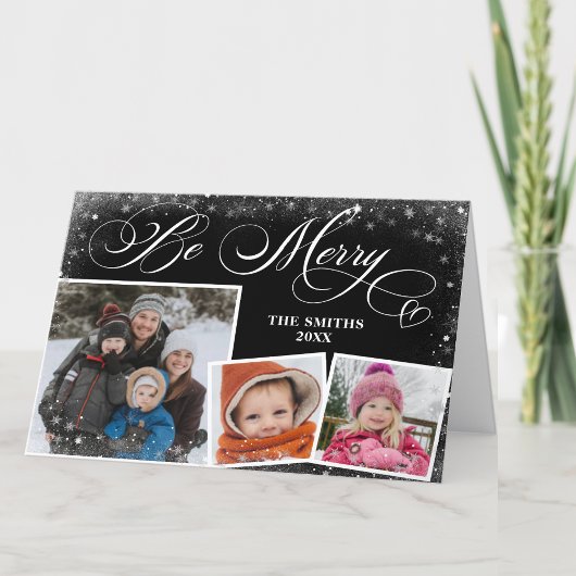 Cartes Pour Fêtes Annuelles Moderne Flare de Bokeh à Flocons de Neige avec Écr